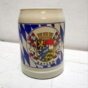 Vintage BAYERN coat of arms stoneware beer stein West Germany cup mug bar